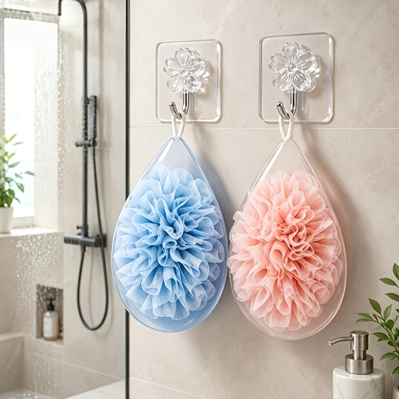 2pcs Bath Flower Gloves & Hooks for Exfoliation and Bathing