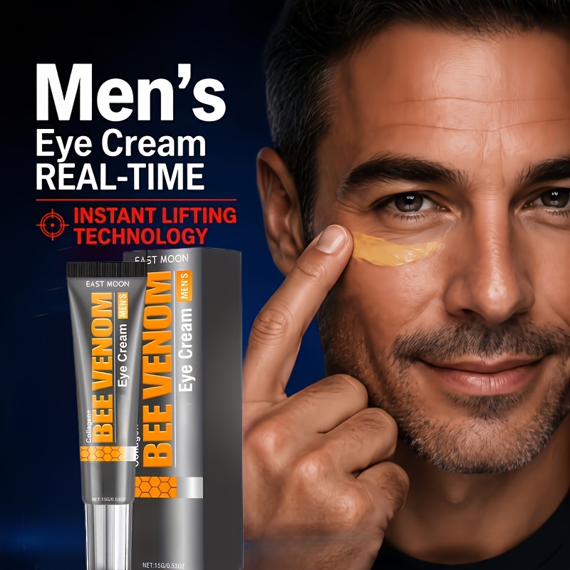 TEMU Men's Instant Firming Eye Cream Suitable For Types - Natural Collagen, Retinol, Hyaluronic Acid & Bee Venom Formula For Wrinkles, Dark Circles,