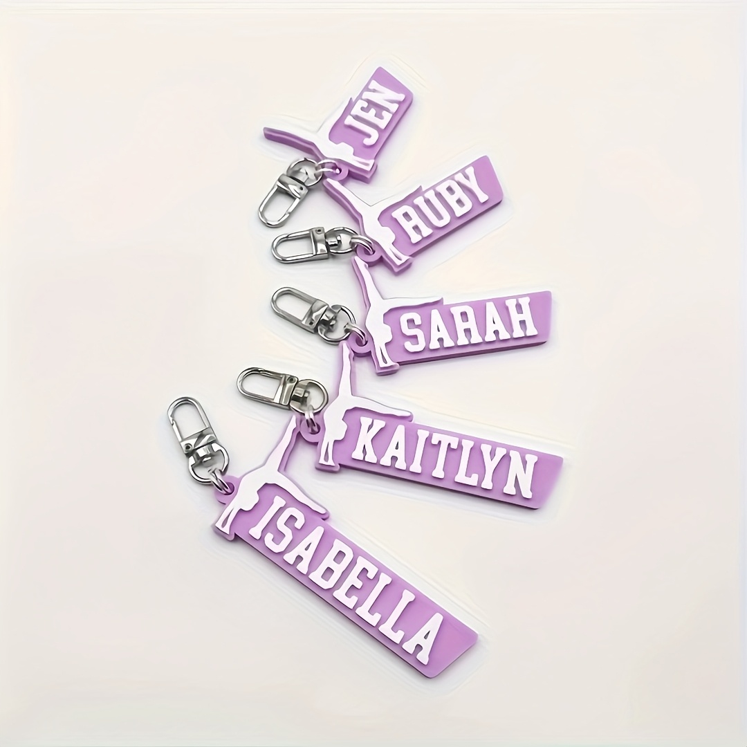 TEMU Personalized Gymnastics Keychain Custom Name Multi- Jingli Ruanzheng Li Ti Yandong Pin Quwu She Shi Shi Suitable For Graduation Gifts, Yoga