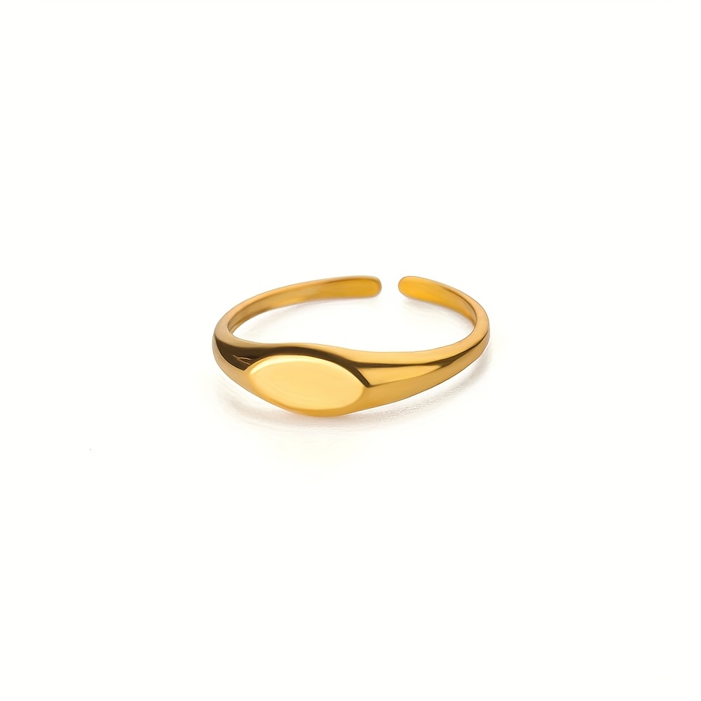 Image of 1pc Oval Adjustable Opening Ring, Men's And Women' Steel Fashion Jewelry Gifts, Daily And Holiday Decorations, Women's Gifts