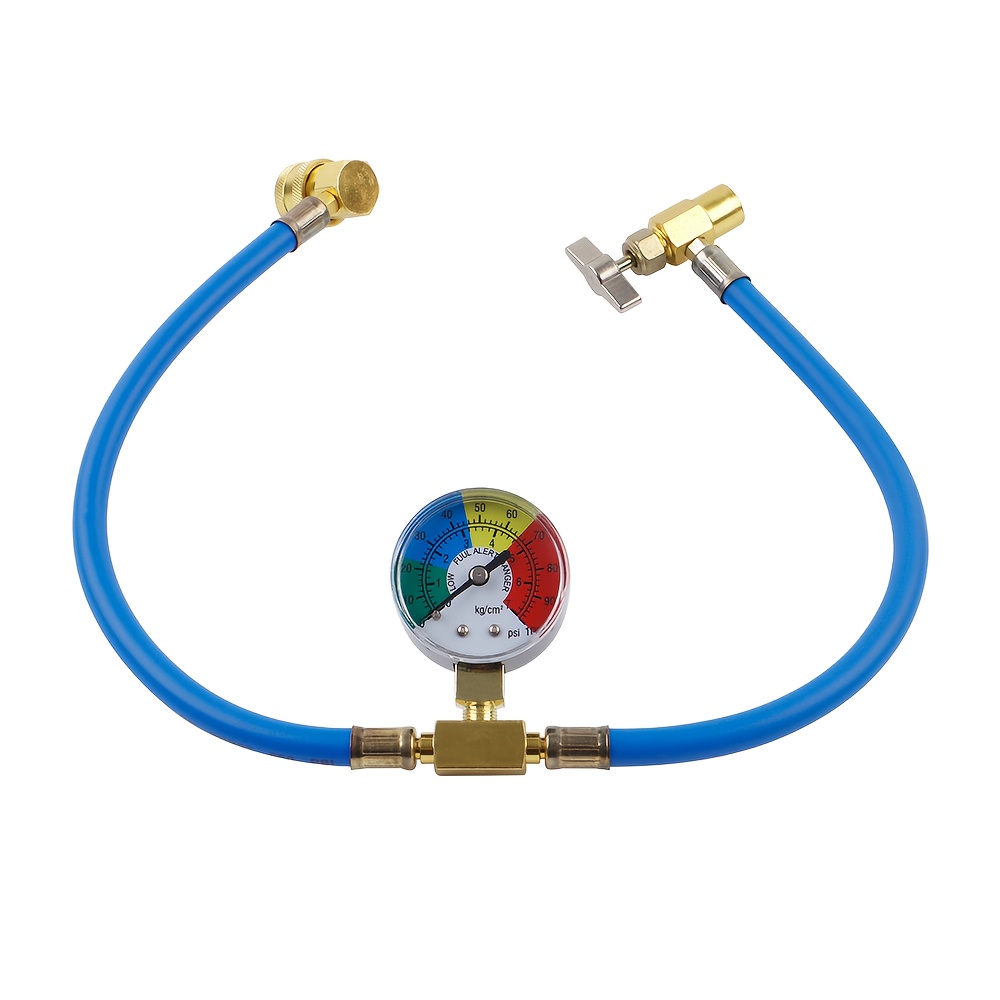 TEMU R134a Refrigerant Charging Hose, Refrigerant Charging Hose Kit, Durable Refrigerant Charging Hose Equipped With A 100psi Pressure Gauge, 1/2