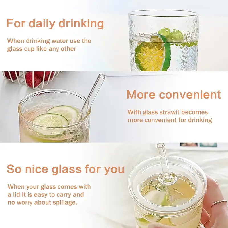 2 4pcs 20 oz glass coffee mug with lid and straw pink water mug for iced juice tea milk smoothies and cold or hot drinkware Product details 3