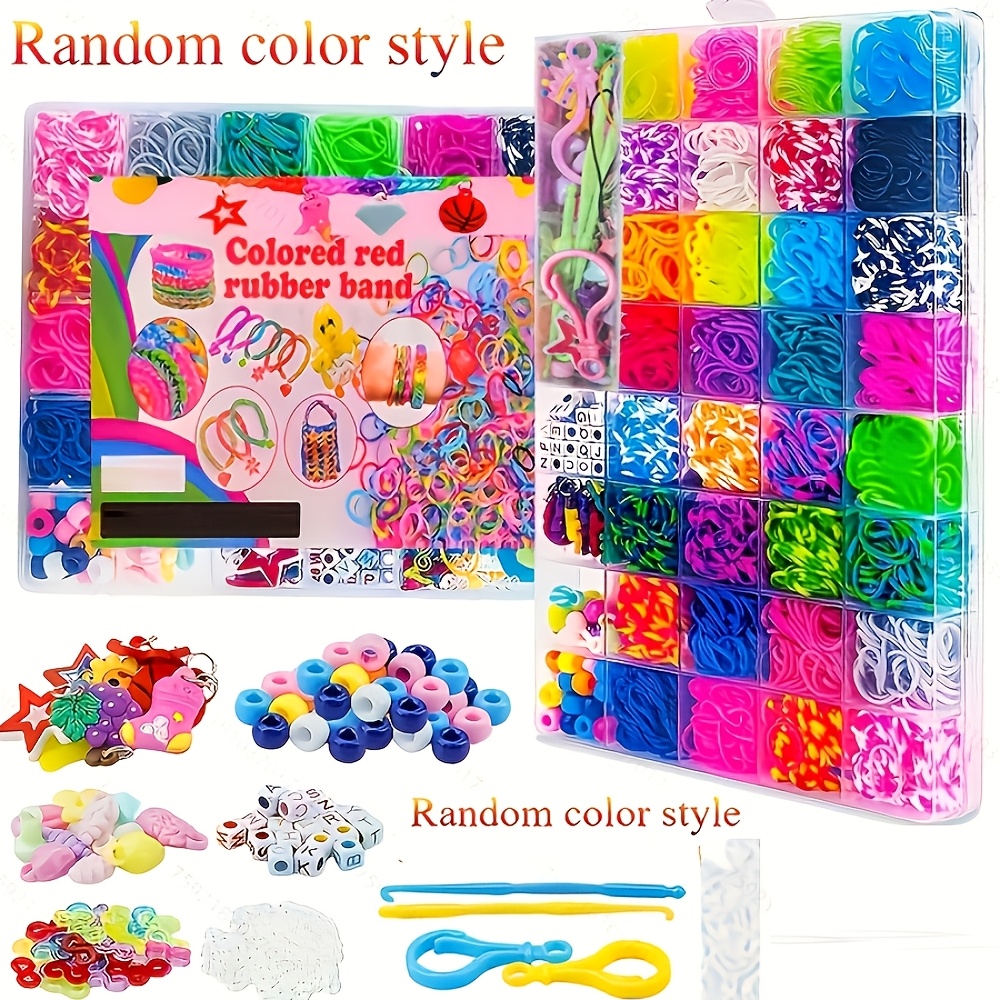 TEMU 2800pcs/box Diy Rubber Band Bracelet Making Kit Loom Bands - Durable Loom Set With Box, Craft Tools & Accessories Rubberband Christmas Gift