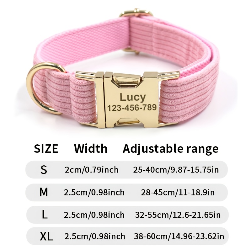 TEMU Personalized Custom Engraved Dog Collar With Name/text - Adjustable Suitable For Breeds, Custom Engravable Text/name, & Elegant Collar For Tags,