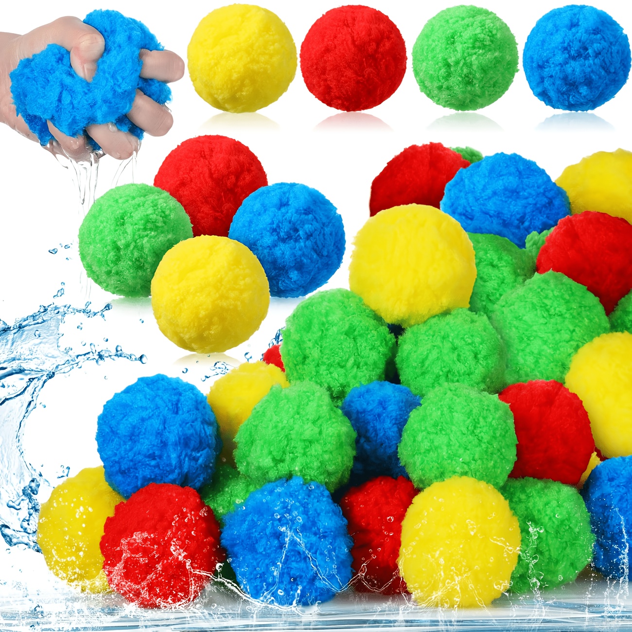 Image of 40 Sponge Water Balloon Set, Soft Splash Water Ball, Very Suitable For Battles And Outdoor Beach Activities, A For Parties Gatherings