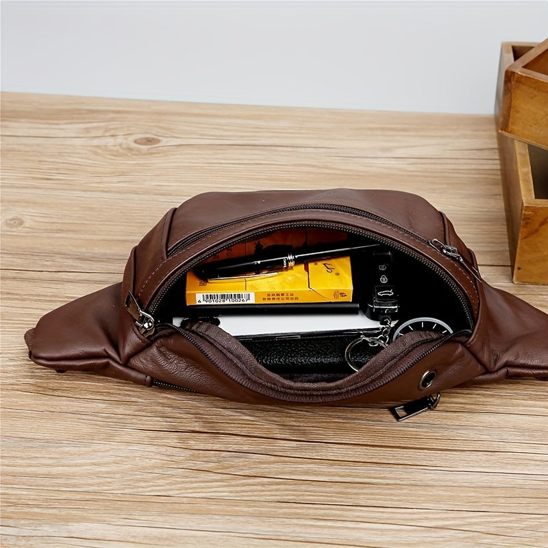 PU Leather Belt Phone Pouch Men