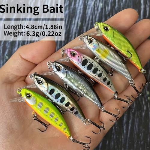 1pc minnow fishing lure 4 8cm 1 88in 6 3g 0 22oz wobbler slow sinking artificial plastic hard bait crankbait for pike pesca fishing tackle