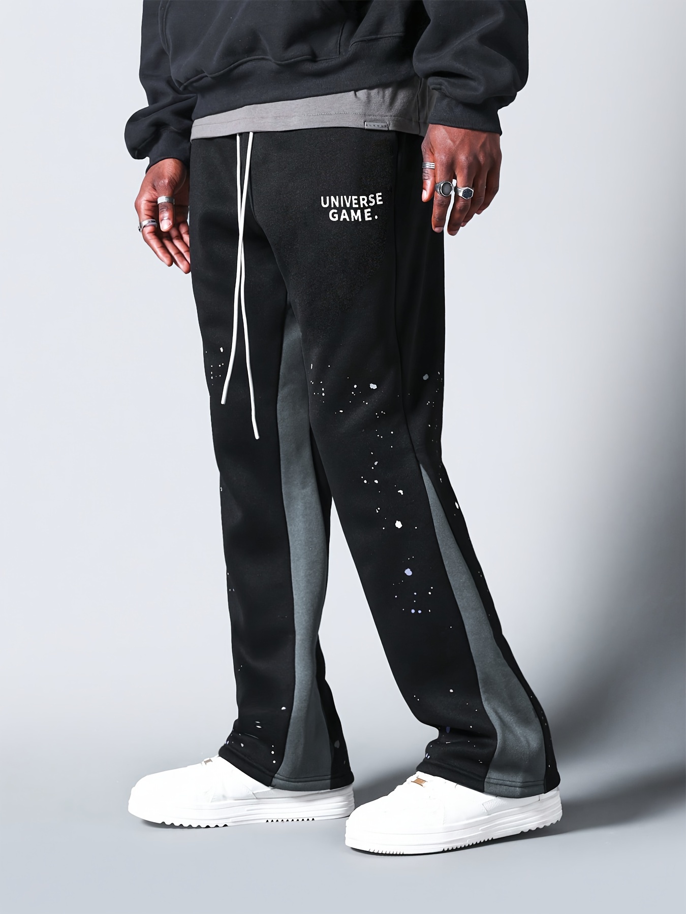 Aeropostale Sweatpants Mens Linen Stacked Flaed Sweatpants Loose