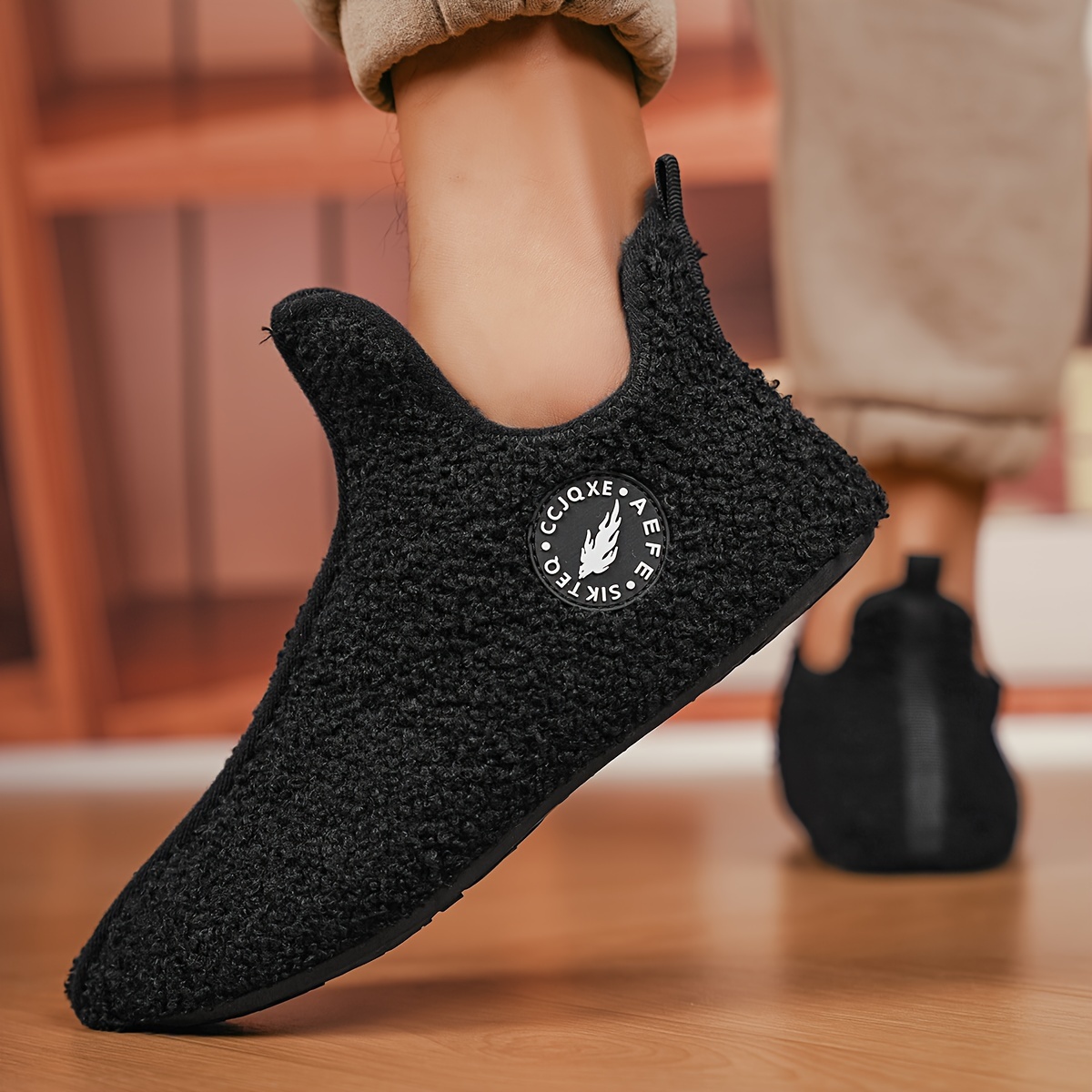

Cozy Fleece-lined Slip-on Sneakers For - Non-slip, Shoes For Indoor/outdoor Use, Winter, For Winter