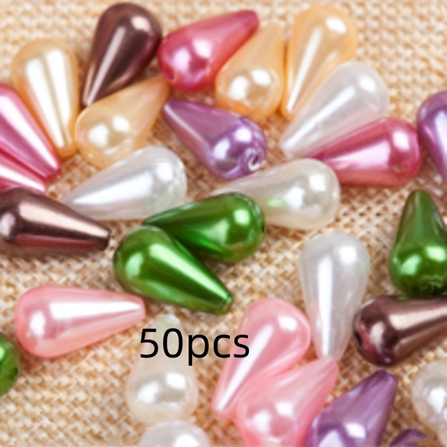 TEMU Perline a in acrilico 8x15mm, perline sciolte in ABS con foro dritto lucide a specchio lucidate ad acqua per braccialetti fai da te, collane,