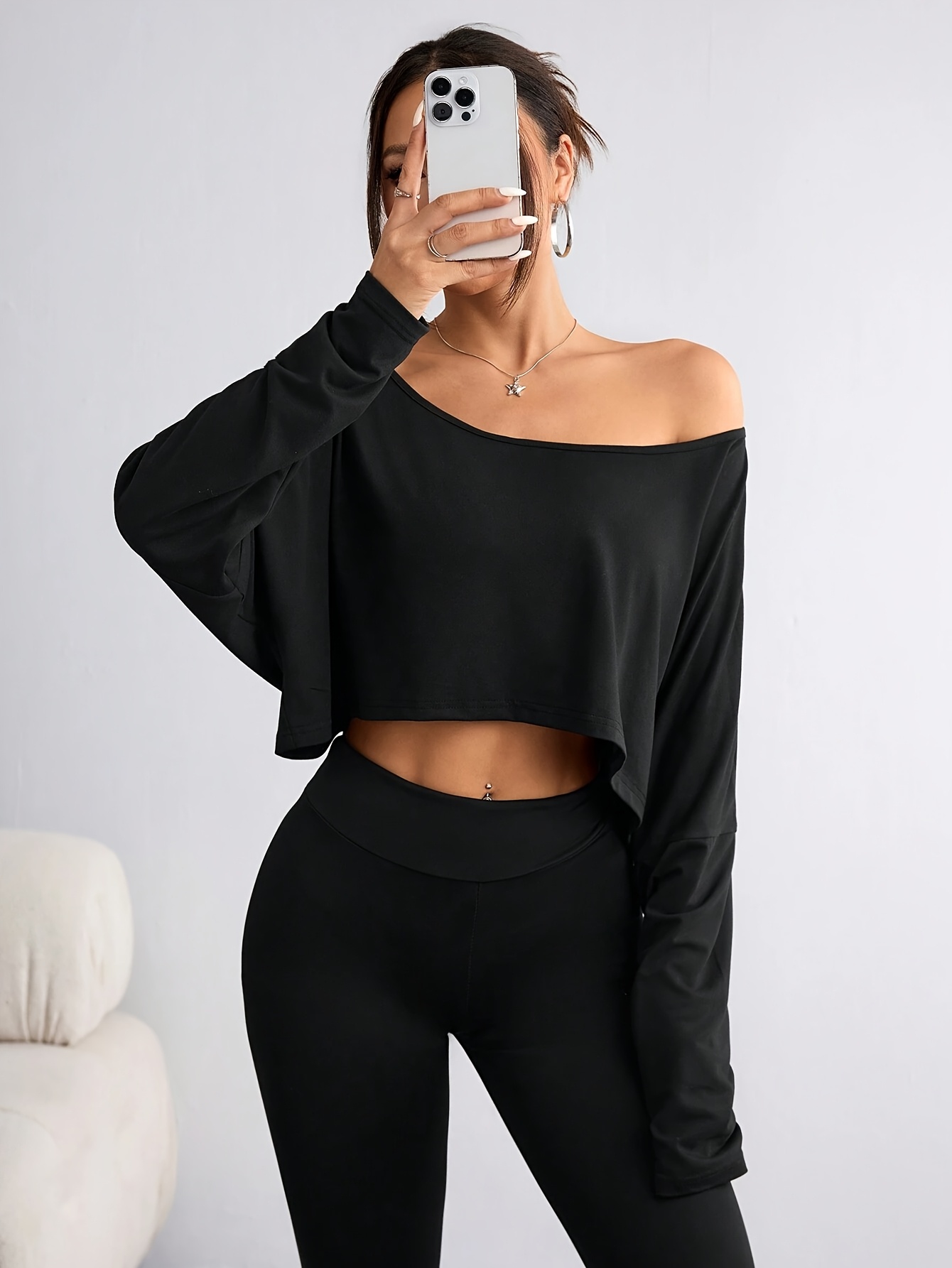 off shoulder batwing top