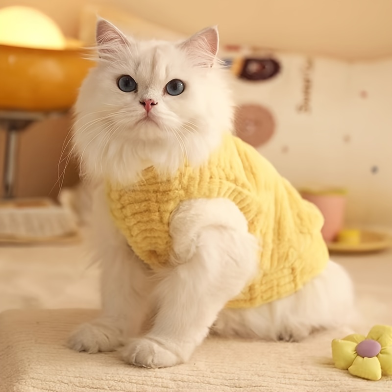 cozy fleece lined pet vest yellow furry Temu