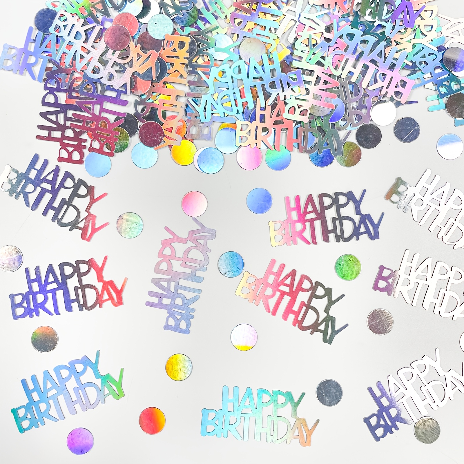 300pcs Birthday Confetti, Colourful Round Table , Party Sequins Glitter, Suitable For Disco Theme Birthday, Anniversary Party Decoration