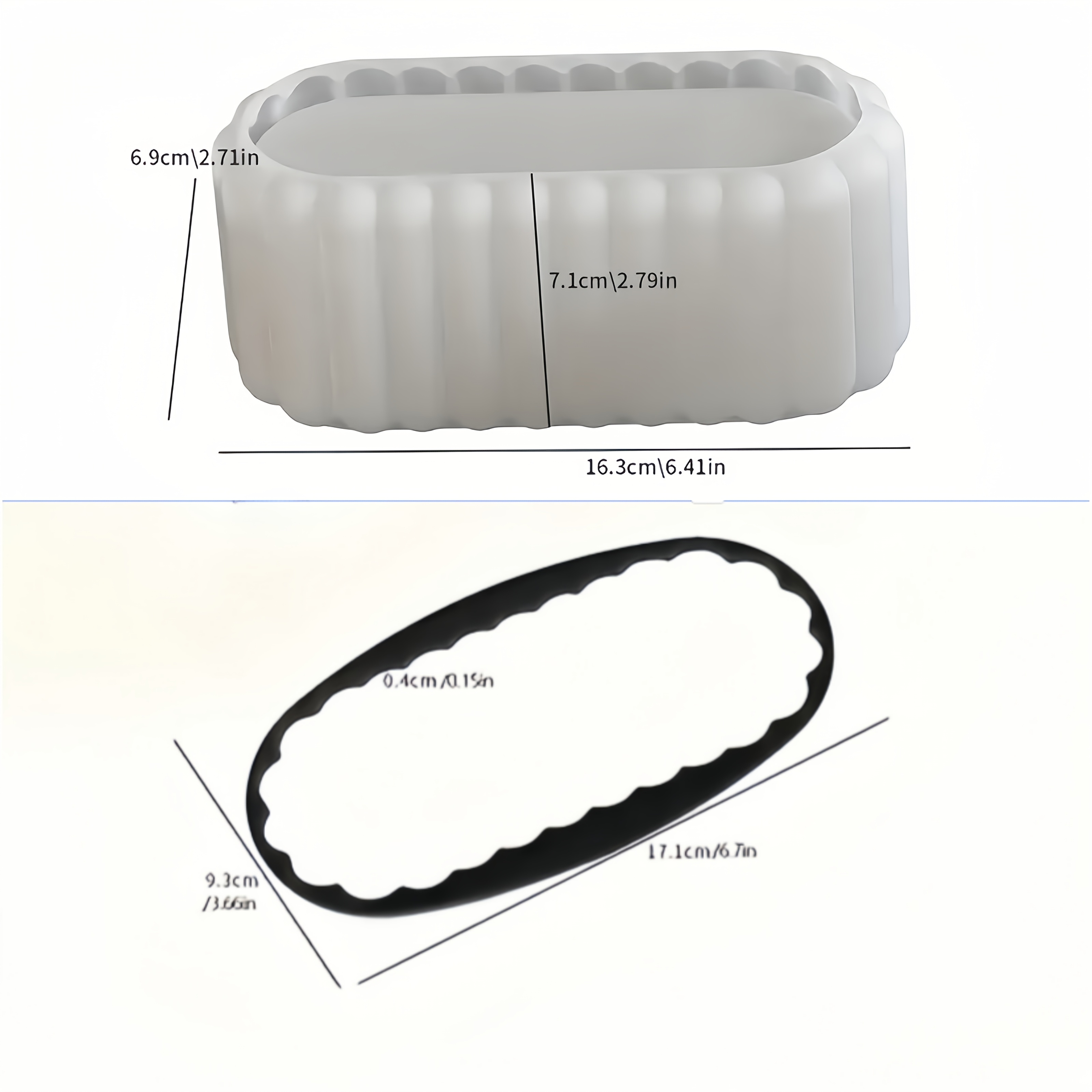 Image of Oval-shaped Scallop-shaped Clay Mold/silicone Mold, Suitable For Making Flower Pots, Storage, And Handicrafts | Neutral Home Decor And Gift Silicone Mold