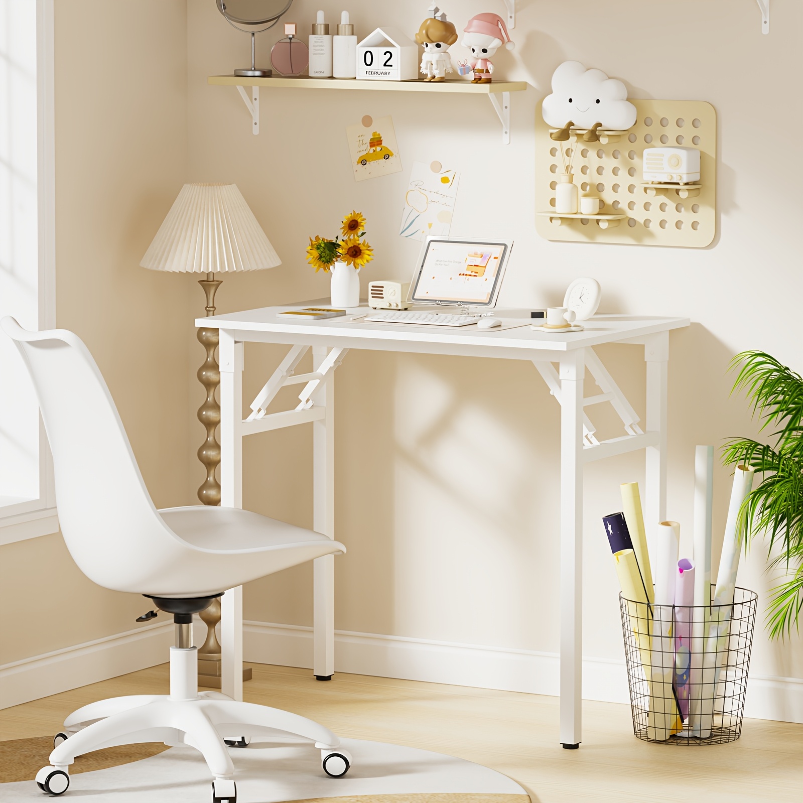 TEMU Escritorio compacto de 80x50x76 cm, adecuado para guardar mesas de comedor y escritorios de oficina en casa, ideal para oficinas, dormitorios y