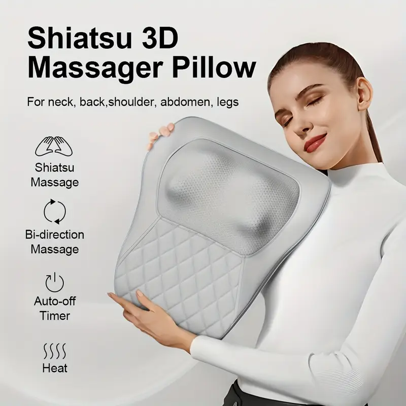 back massager with shoulder massager with 3d kneading massage pillow for back neck shoulder leg rechargeable massagers birthday gifts for women men mom dad details 2