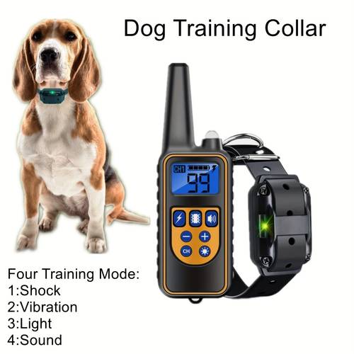dog shock training collar 800 m dog training collar with remote for 5 120 lbs 2 27 54 43 kg small medium large dogs rechargeable waterproof e collar with beep vibration shock training mode