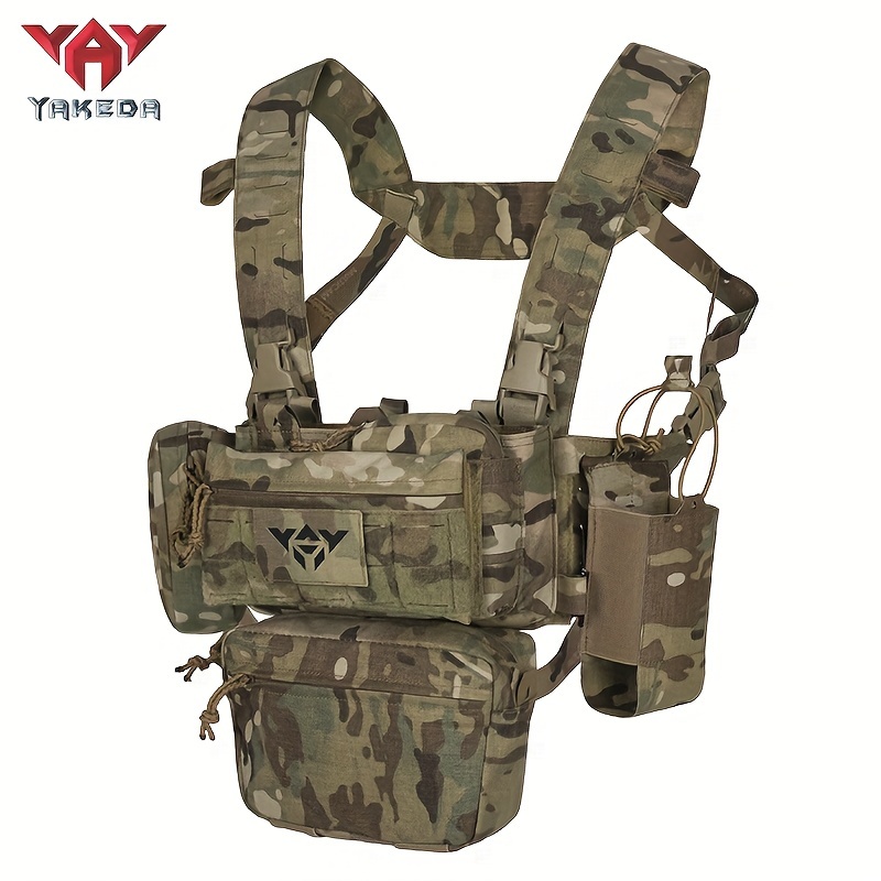 

Yakeda Tactical Chest Vest With Magazine Pouch Adjustable Detachable Laser-cutting Molle Modular Chest Vest