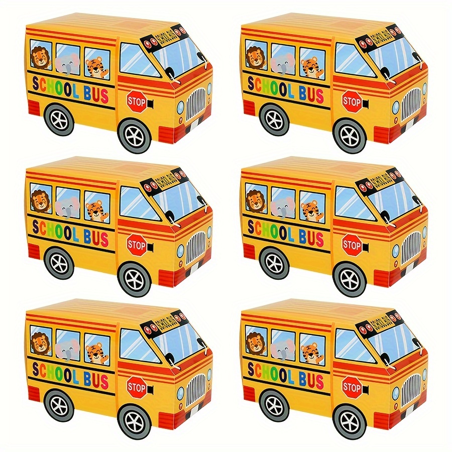 

48pcs School Bus Party Treat Boxes School Bus Gift Box Party Supplies Yellow School Bus Goodie Gift Boxes For Kids Classroom Decorations Welcome Back To School Birthday Baby Shower Supplies