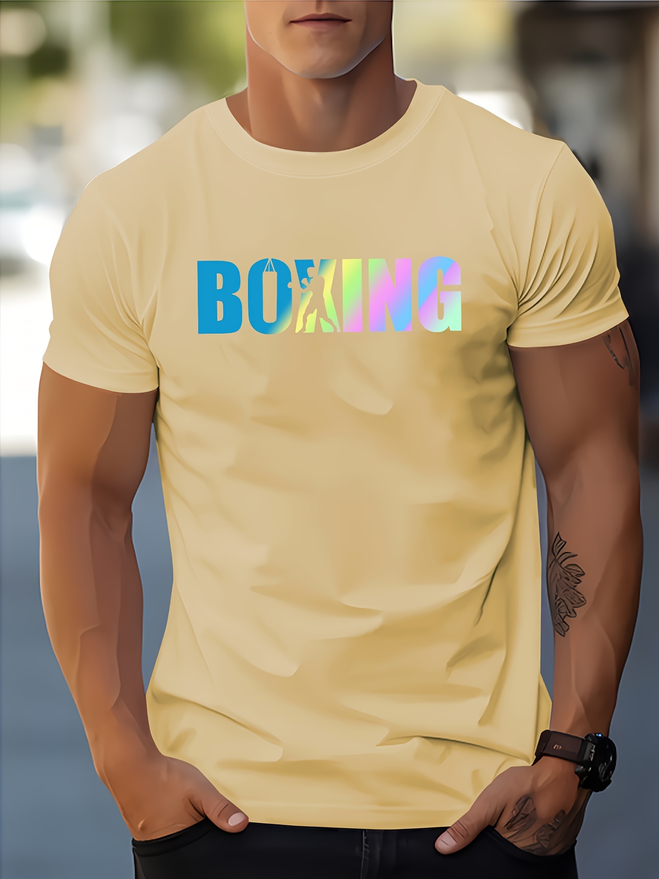 Camiseta Informal Hombre Estampado Temático Boxeo Verano - Temu Chile