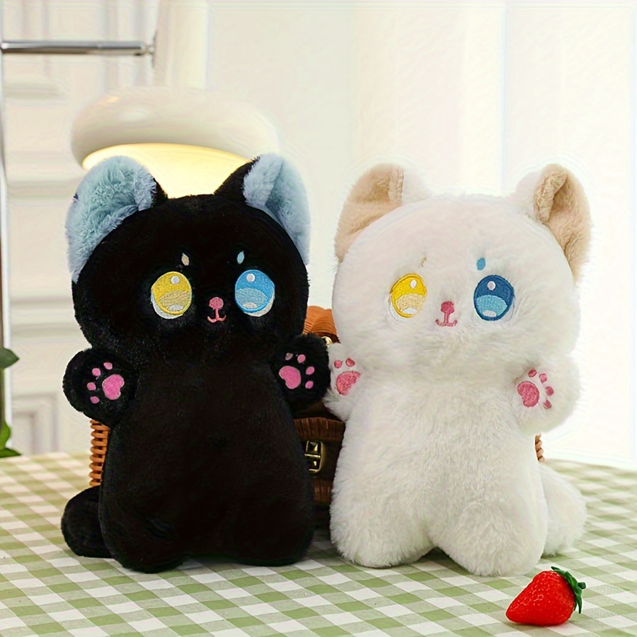 

1pc Heterochromatic Cat Plush Toy Gift Birthday Gift Cat Bedroom Indoor Bed Pillow Toy Doll Send Friends Send Lovers