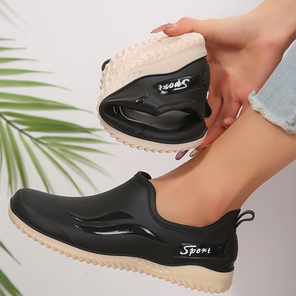 

Women's Jelly Ultra-soft Rain Shoes, Pvc Waterproof Slip-on Loafers, Casual Outdoor Walking Flats