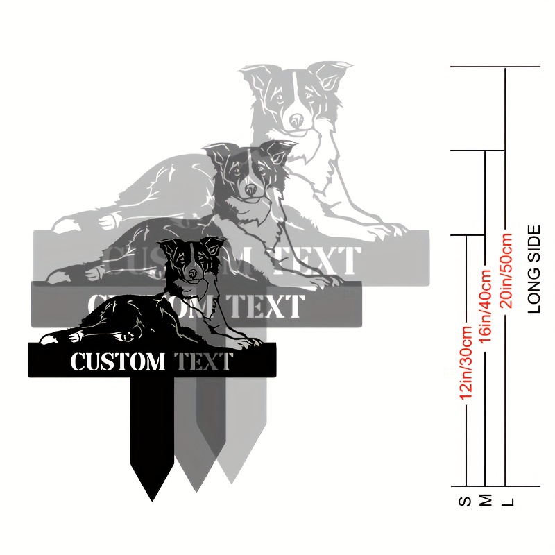 1pc Unique Border Collie Garden Fence Sign, Personalized Metal Sign, Humorous Outdoor Decoration, Durable Metal Material, No Battery Required