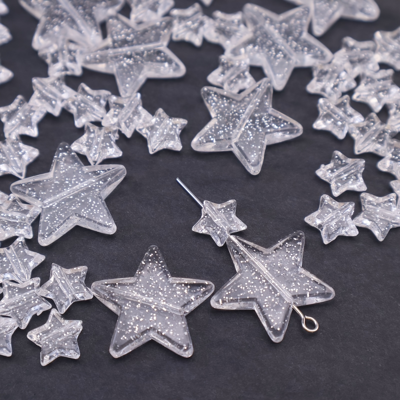 

[customer ] , Star-shaped Acrylic Beads, 8mm & 20mm With Holes For Diy Bracelet And Necklace Jewelry Crafting