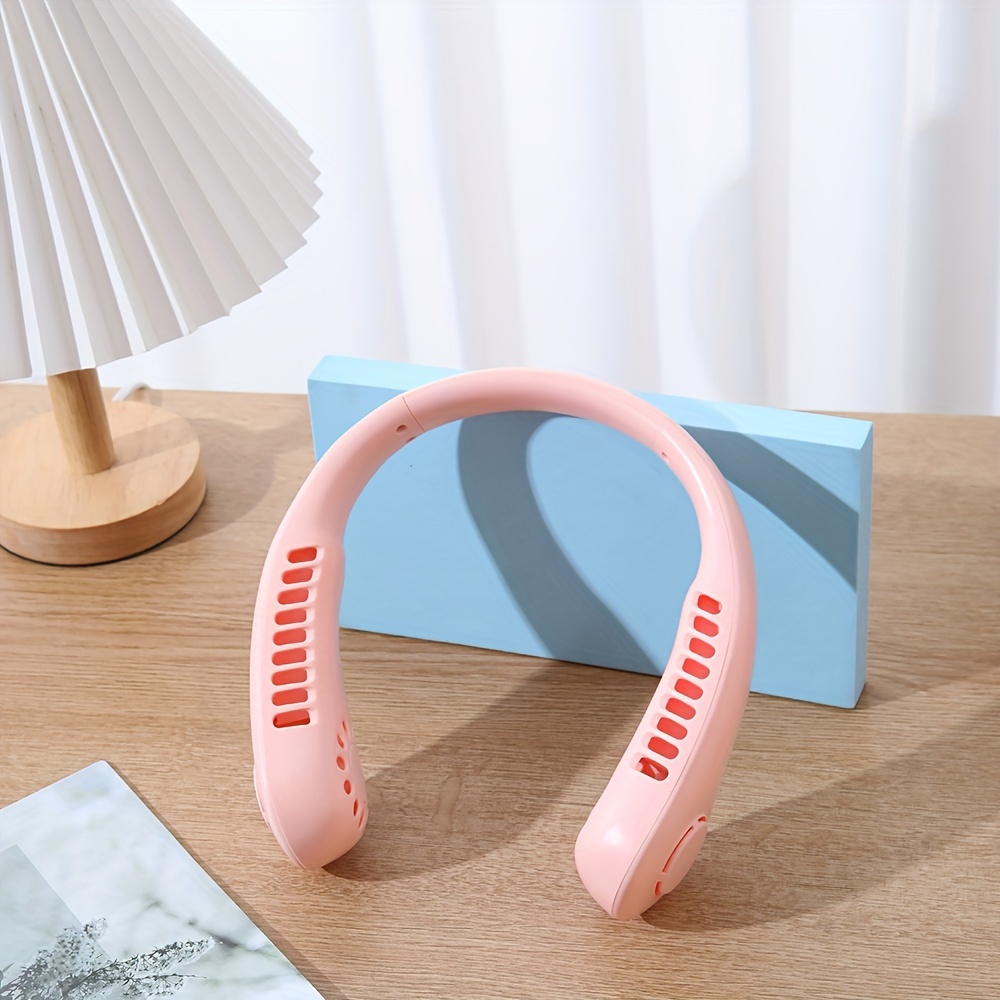 portable neck hanging fan usb charging small electric fan outdoor high wind portable fan minimalist neck hanging small fan details 0