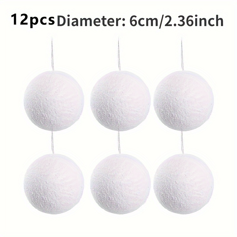 TEMU Set di 12 decorazioni a sfera natalizie, da appendere per Natale, decorazione per albero di Natale con sfera di schiuma a di caduta