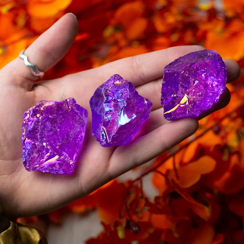 

[1pc/2pcs Purple Aura Quartz Crystal] 1pc/2pcs Purple Aura Quartz, Tumbled For Jewelry Making