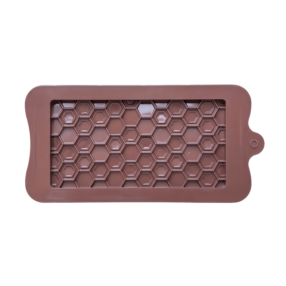 TEMU 1pc Honeycomb Full-page Chocolate Silicone Mold, Diy Rectangular Candy Pudding Dessert Cookie Baking Mold