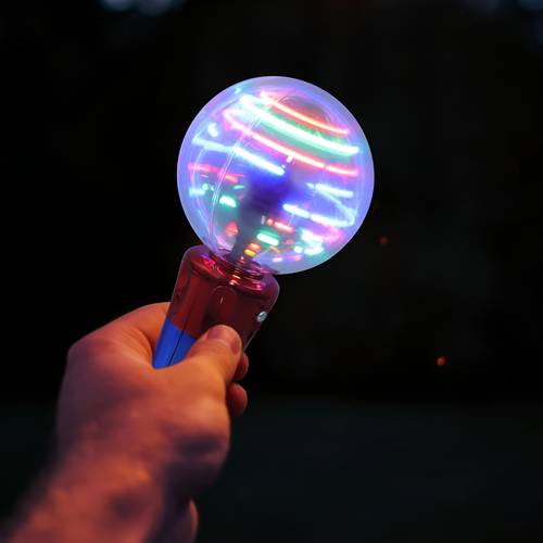 1pc kids glowing magic wand led rotating light up toy with fun spinning light up toy in the dark suitable for parties birthday concerts christmas halloween etc ideal for festive atmosphere decoration