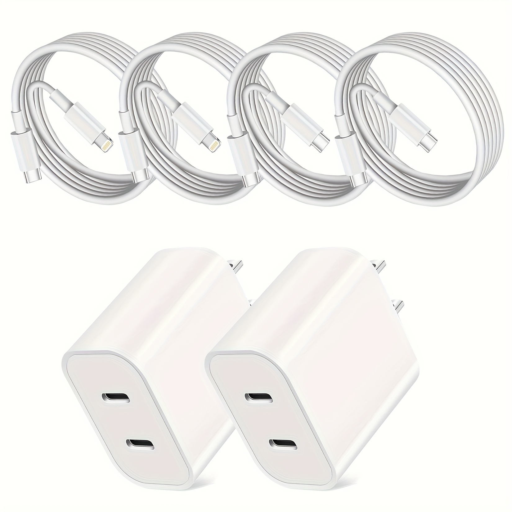 

1pack/2pack For 15 Charger, Ipad Pro Fast Charger, 20w Dual Port Usb Charger With 6ft Usb C Cable And 6ftype-c To Lightning Cable For 15/14/13/12