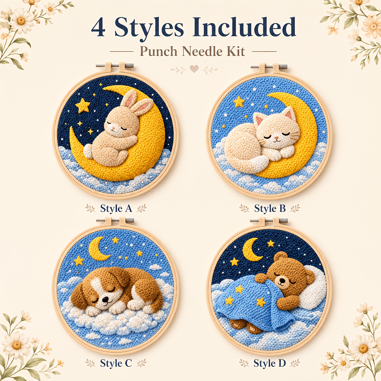 Animal Punch Needle Embroidery Kit for Adults