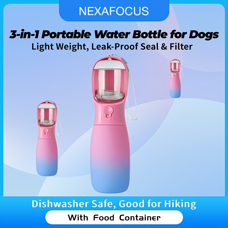 

Gradient Pet Water & Food Dispenser - Leak-proof, Heat-resistant, Portable Bottle With Carbon Filter For Cats And Dogs, 500ml