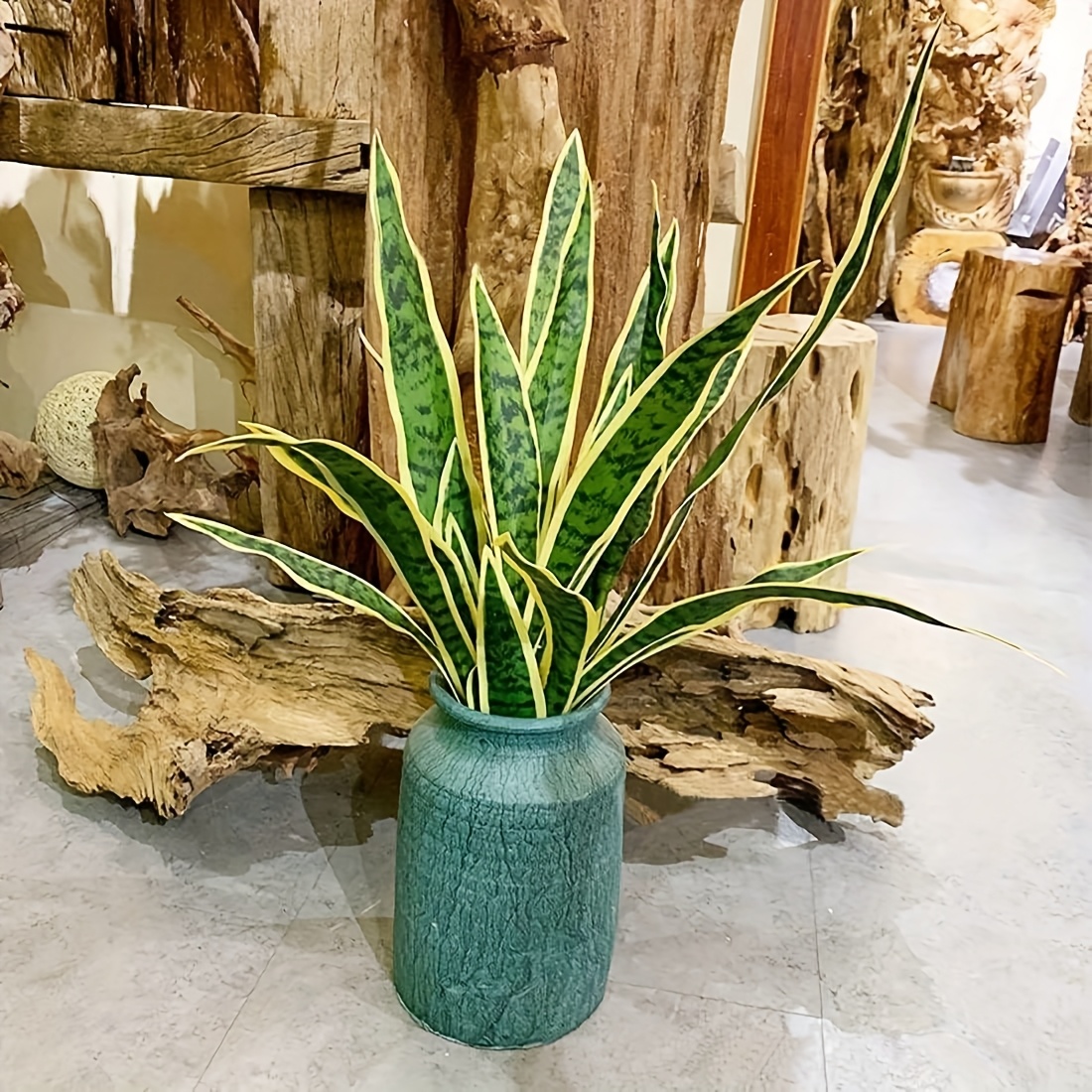 succulents artificial 31 Long Succulents in Wood Base, Faux Artificial Greens Succulents Pl   Blue Paris Flowers