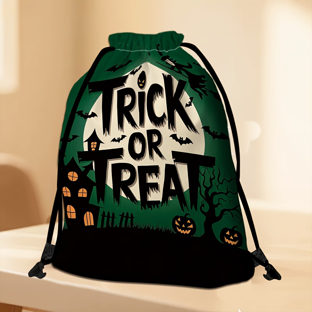 アイテム画像 【1個】ハッピー ハロウィン！テーマ、ポリエステル素材 ダブルショルダー ドロー  フィットネスバッグ、アウトドア  、精巧なパターン、ドロー 開閉、通勤・通学、旅行、アウトドア ビティに最適、お手入れ簡単、 デー