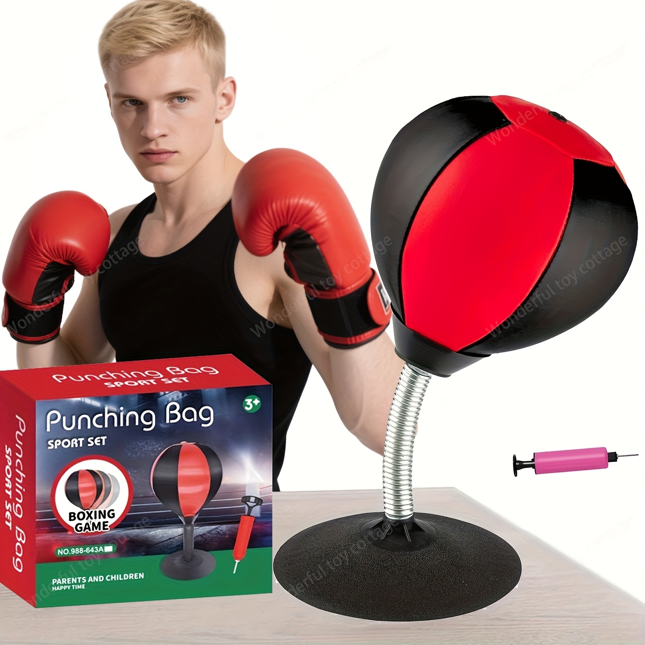 SUNHUFA Desktop Punching Bag With Suction Cup Desk Boxing Punch Ball Heavy Duty Stress Relief Speed Free Standing Funny Toys Kids Coworkers Friends