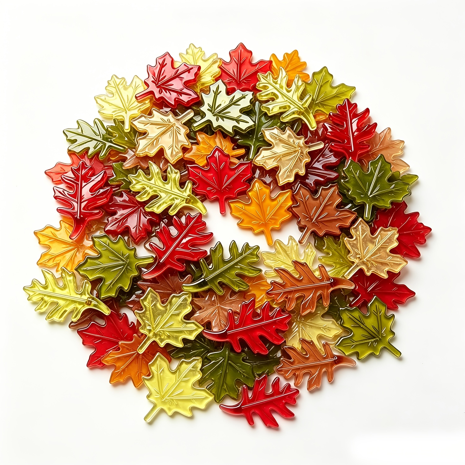 imagen del artículo 51 hojas de   acrílicas para acción de  , halloween, festival de   de otoño, decoración de otoño, manualidades diy, decoración  , adorno para mesa, relleno para  , accesorios para fotos, relleno para acuario