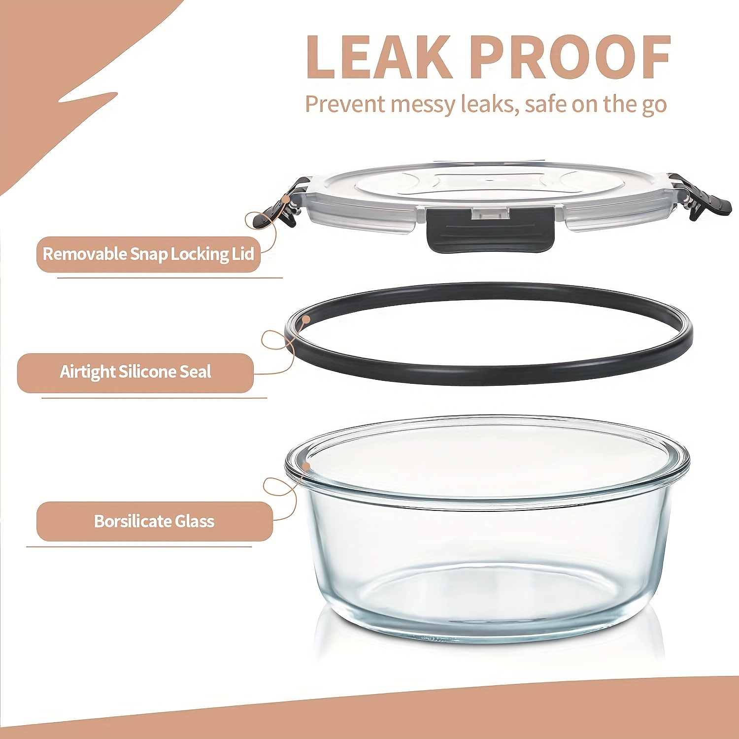glass food storage containers 15pcs meal prep containers in glass lunch bento boxes with leak proof lids for microwave freezer dishwasher bpa free gray Product details 3