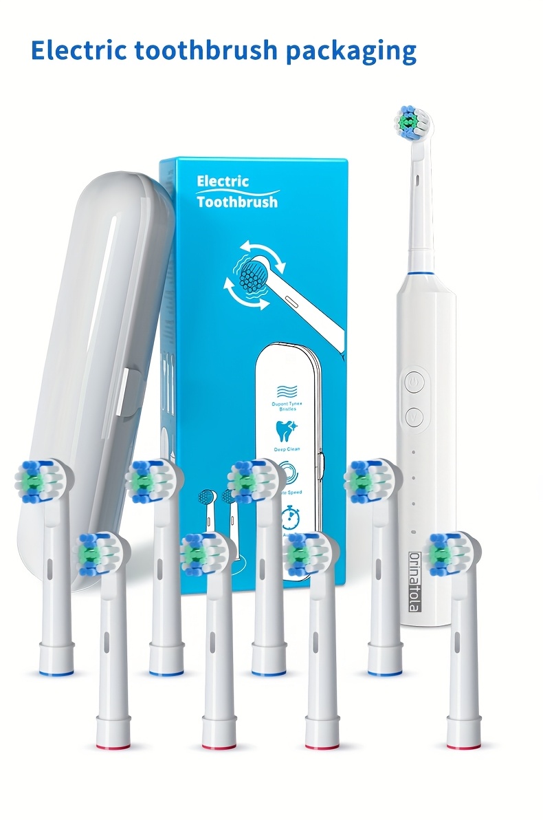 Orinatola Elektrische Tandenborstel Set - 8 Oscillerende Opzetstukken & Inclusief Reisetui | Type-C Snel Opladen, 3 Modi, IPX7, Slimme Timer, Beste Kerstcadeau voor Mannen & Vrouwen