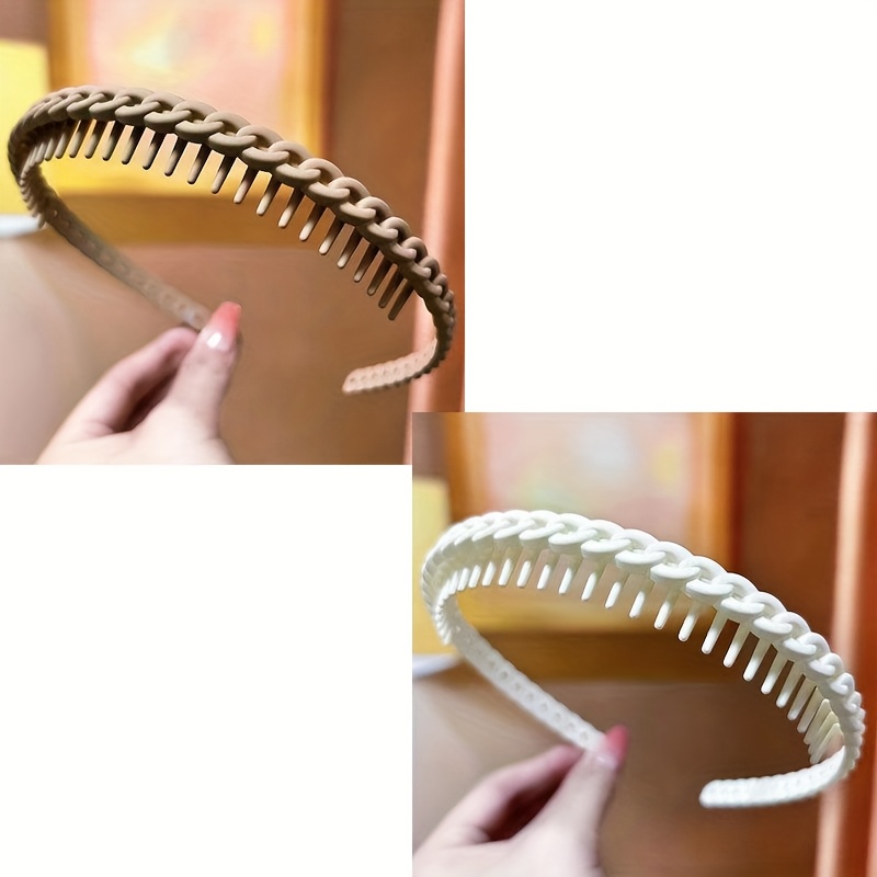 solid color matte non slip head band teeth broken hair - Temu Germany