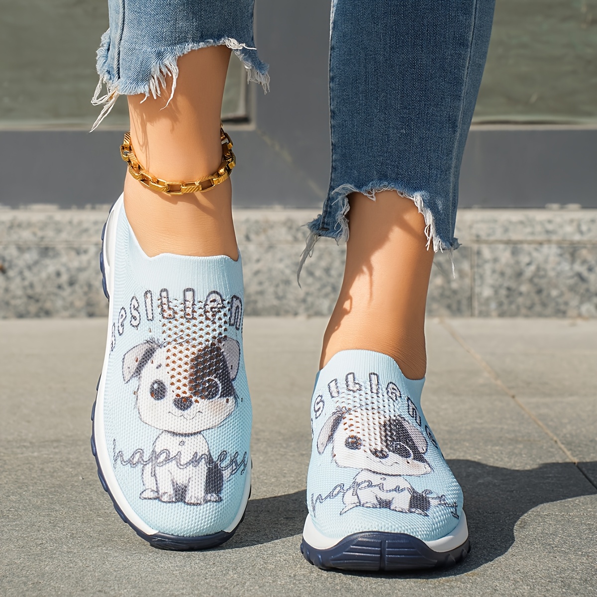 Aliexpress Dog Print Shoes Women's Cute Dogs Pattern Sock Sneakers