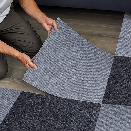15pcs self carpet tiles 11 8x11 8 inches 30x30cm thick washable non slip interlocking floor mats peel and stick no installation for room office balcony christmas decor carpet removable floor mat cement floor