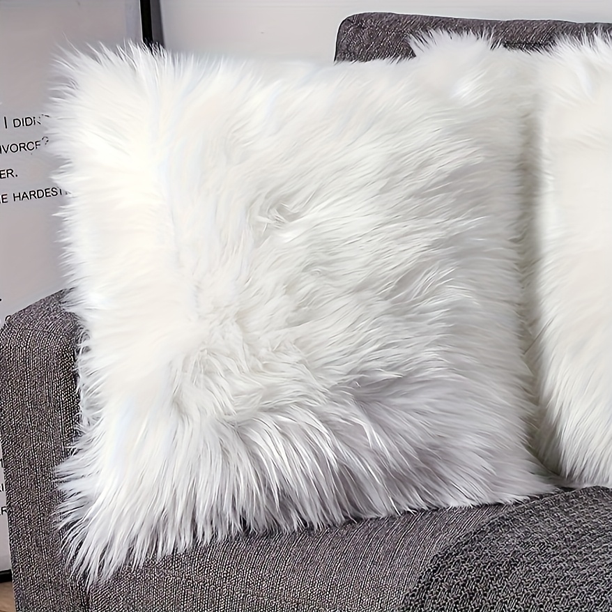 E-shop Kissenbezug aus Kunstwolle (Kissen nicht enthalten) Kissen Bettwäsche Sofa Kissen Stuhl Kissen Langer Plüsch Schlafzimmer Dekor Kissenbezug