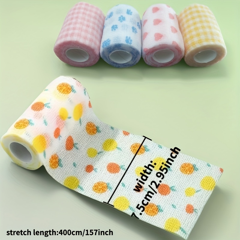 5 Rolls/set, 7.5cm Wide Pet Bandages, Breathable Non-woven Fabric, Dog Wrapping Bandages for Dog Walks, Shoe Covers, Leg Bindings for Dirt and Slip Prevention, Pet Claw Covers for Indoor Floor Protection, Suitable for All Dog Sizes - Image 2