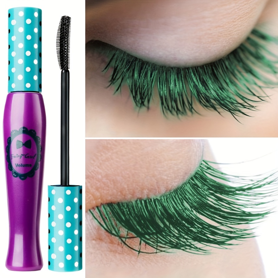 

1pc Vibrant Green Waterproof Mascara, High-volume Lashes, Long-lasting Eye Makeup, Festive Color Intensity For Bold Look