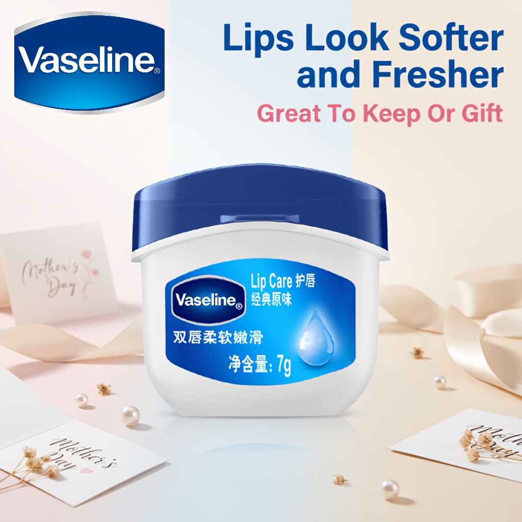 Vaseline Original Lip Balm Care For Dry Lips, Gentle Lightweight Formula For Daily And Summer Use