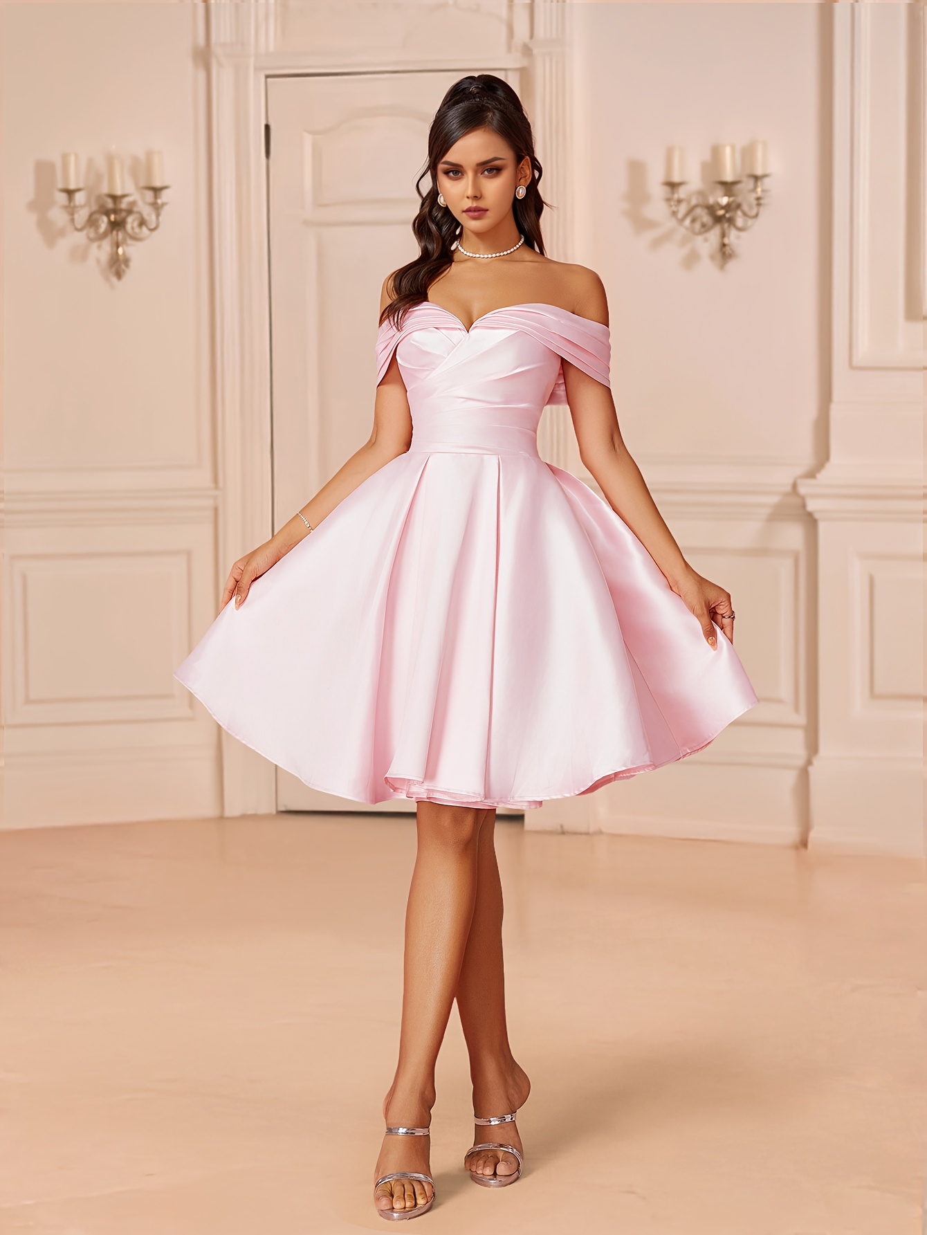 gold evening gown dresses Ladivine CK2409 Mirror-Embellished Fitted Evening Gown – Sparkly Gowns